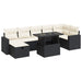 Set mobilier de grădină cu perne, 8 piese, negru, poliratan - WALTI WALTI