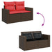 Set mobilier grădină perne 8 piese maro, poliratan/lemn acacia - WALTI WALTI
