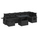 Set mobilier de grădină cu perne, 8 piese, negru, poliratan - WALTI WALTI
