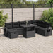 Set mobilier de grădină cu perne, 9 piese, negru, poliratan - WALTI WALTI
