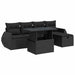 Set mobilier de grădină cu perne, 6 piese, negru, poliratan - WALTI WALTI