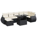 Set mobilier de grădină cu perne, 8 piese, negru, poliratan - WALTI WALTI