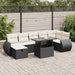 Set mobilier de grădină cu perne, 8 piese, negru, poliratan - WALTI WALTI