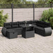 Set mobilier de grădină cu perne, 9 piese, negru, poliratan - WALTI WALTI