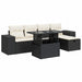 Set mobilier de grădină cu perne, 6 piese, negru, poliratan - WALTI WALTI