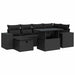 Set mobilier de grădină cu perne, 8 piese, negru, poliratan - WALTI WALTI