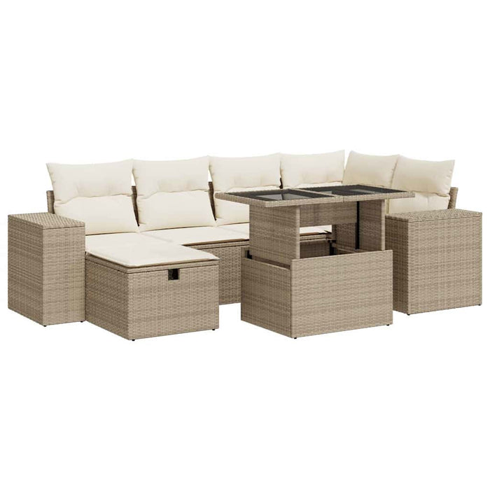 Set canapele de grădină, 8 piese, cu perne, bej, poliratan - WALTI WALTI