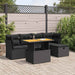 Set mobilier grădină perne 6 piese negru poliratan/lemn acacia - WALTI WALTI