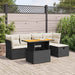Set mobilier grădină perne 6 piese negru poliratan/lemn acacia - WALTI WALTI