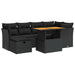 Set canapele grădină perne 7 piese negru, poliratan/lemn acacia - WALTI WALTI