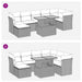 Set mobilier grădină perne 8 piese negru, poliratan/lemn acacia - WALTI WALTI