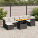 Set mobilier grădină perne 8 piese negru, poliratan/lemn acacia - WALTI WALTI