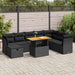 Set mobilier grădină perne 9 piese negru poliratan/lemn acacia - WALTI WALTI