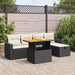 Set mobilier grădină perne 6 piese negru poliratan/lemn acacia - WALTI WALTI