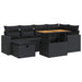 Set mobilier grădină perne 8 piese negru, poliratan/lemn acacia - WALTI WALTI
