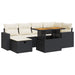 Set mobilier grădină perne 8 piese negru, poliratan/lemn acacia - WALTI WALTI