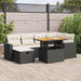 Set mobilier grădină perne 8 piese negru, poliratan/lemn acacia - WALTI WALTI
