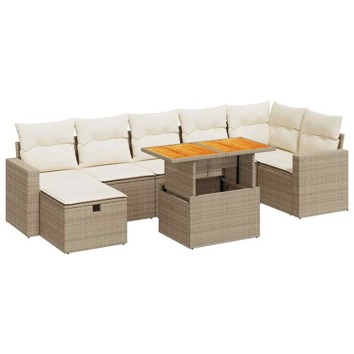 Set canapele de grădină cu perne 5 piese bej poliratan/acacia - WALTI WALTI