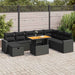 Set mobilier grădină perne 9 piese negru poliratan/lemn acacia - WALTI WALTI