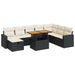 Set mobilier grădină perne 9 piese negru poliratan/lemn acacia - WALTI WALTI