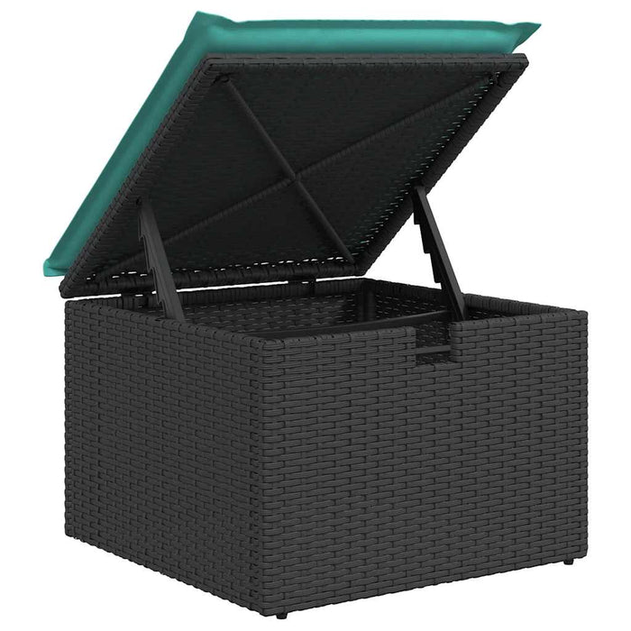 Set mobilier grădină perne 6 piese negru poliratan/lemn acacia - WALTI WALTI