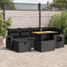 Set mobilier grădină perne 8 piese negru, poliratan/lemn acacia - WALTI WALTI
