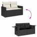 Set mobilier grădină perne 8 piese negru, poliratan/lemn acacia - WALTI WALTI