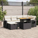 Set mobilier grădină perne 8 piese negru, poliratan/lemn acacia - WALTI WALTI