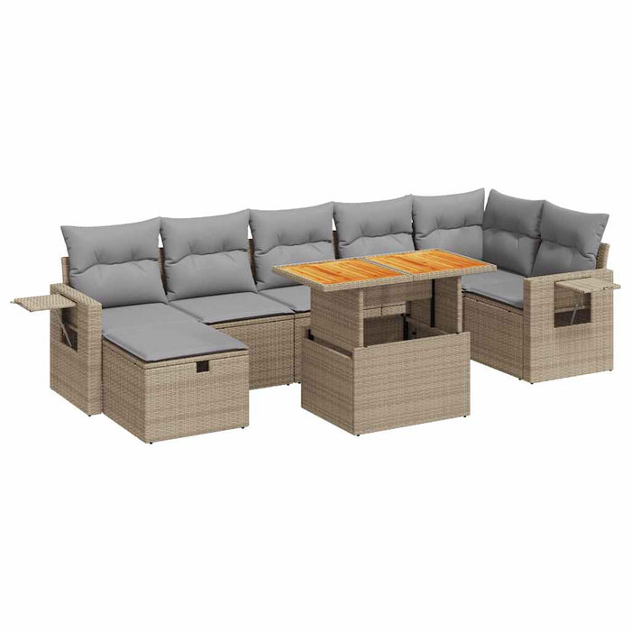 Set canapele de grădină cu perne 5 piese bej poliratan/acacia - WALTI WALTI