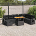 Set mobilier grădină perne 9 piese negru poliratan/lemn acacia - WALTI WALTI