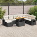 Set mobilier grădină perne 9 piese negru poliratan/lemn acacia - WALTI WALTI