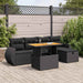 Set mobilier grădină perne 6 piese negru poliratan/lemn acacia - WALTI WALTI