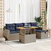 Set mobilier grădină perne 6 piese negru poliratan/lemn acacia - WALTI WALTI