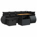 Set mobilier grădină perne 8 piese negru, poliratan/lemn acacia - WALTI WALTI