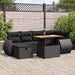Set mobilier grădină perne 8 piese negru, poliratan/lemn acacia - WALTI WALTI