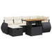 Set mobilier grădină perne 8 piese negru, poliratan/lemn acacia - WALTI WALTI