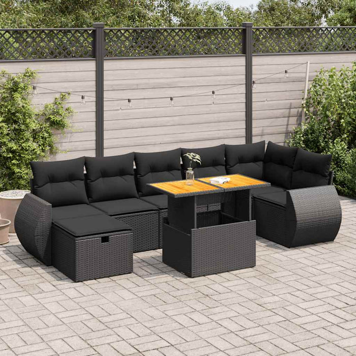 Set mobilier de grădină cu perne, 5 piese,poliratan/lemn acacia - WALTI WALTI