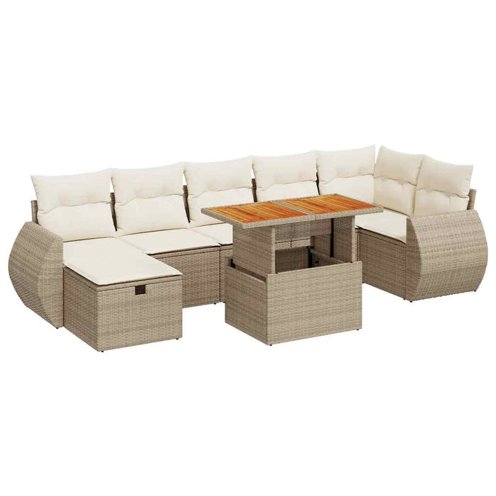 Set canapele de grădină cu perne 5 piese bej poliratan/acacia - WALTI WALTI