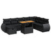 Set mobilier grădină perne 9 piese negru poliratan/lemn acacia - WALTI WALTI
