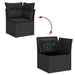 Set mobilier grădină perne 9 piese negru poliratan/lemn acacia - WALTI WALTI