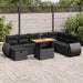 Set mobilier grădină perne 9 piese negru poliratan/lemn acacia - WALTI WALTI