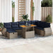 Set mobilier grădină perne 9 piese negru poliratan/lemn acacia - WALTI WALTI