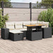 Set mobilier grădină perne 8 piese negru, poliratan/lemn acacia - WALTI WALTI