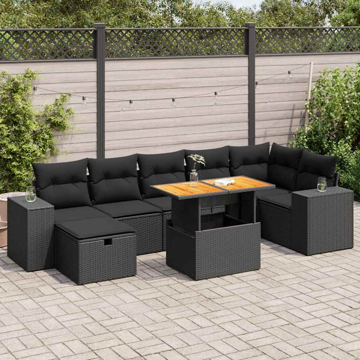 Set mobilier de grădină cu perne, 5 piese,poliratan/lemn acacia - WALTI WALTI