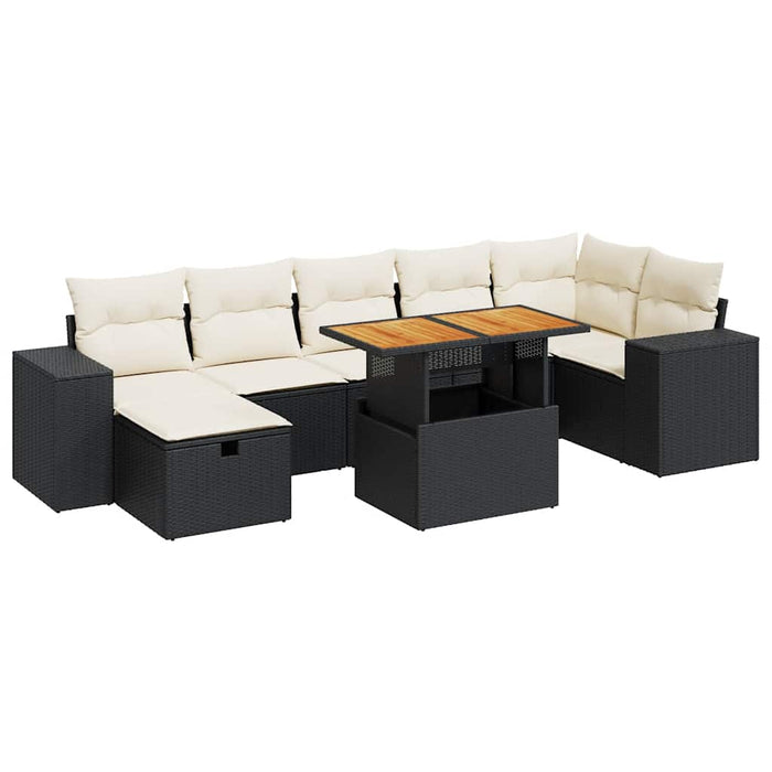 Set mobilier de grădină cu perne, 5 piese,poliratan/lemn acacia WALTI