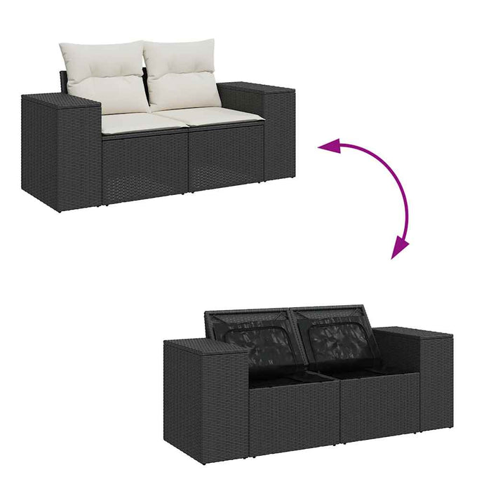 Set mobilier de grădină cu perne, 5 piese,poliratan/lemn acacia WALTI