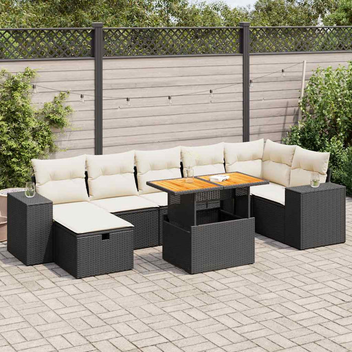 Set mobilier de grădină cu perne, 5 piese,poliratan/lemn acacia WALTI