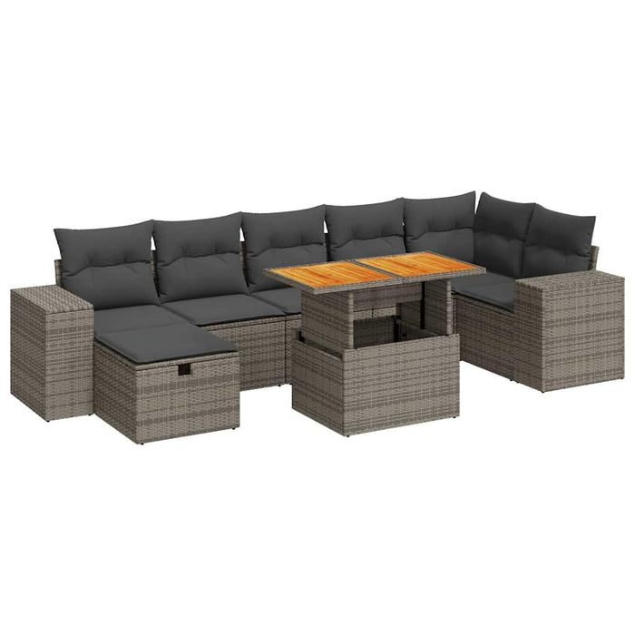 Set canapea de grădină cu perne, 5 piese, poliratan/lemn acacia - WALTI WALTI