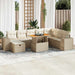 Set canapele grădină cu perne 9 piese bej poliratan/lemn acacia - WALTI WALTI
