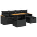 Set mobilier de grădină cu perne, 6 piese, negru, poliratan - WALTI WALTI
